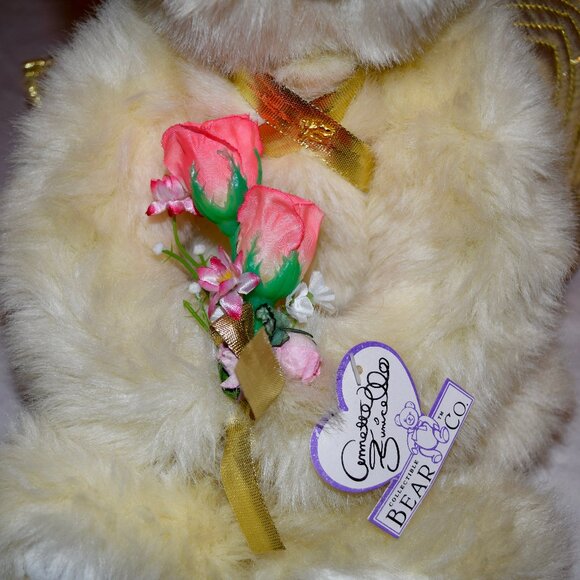 Vintage Annette Funicello Cream Angel Bear 16”Flowers Angel & Ear Pin - Picture 4 of 8